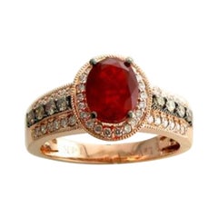 Grand Sample Sale Ring Featuring Neon Tangerine Fire Opal Chocolate Diamonds