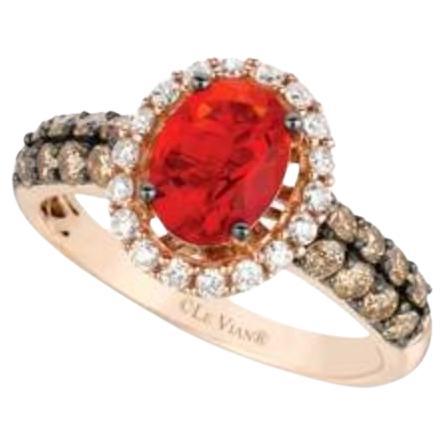 Grand Sample Sale Ring featuring Neon Tangerine Fire Opal Chocolate Diamonds For Sale