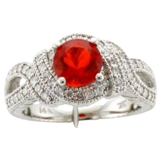 Grand Sample Sale Ring featuring Neon Tangerine Fire Opal Vanilla Diamonds For Sale