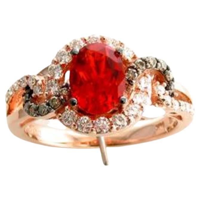 Grand Sample Sale Ring Featuring Neon Tangerine Fire Opal Vanilla Diamonds For Sale