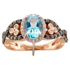 Grand Sample Sale Ring featuring Ocean Blue Topaz Chocolate Diamonds , Vanilla