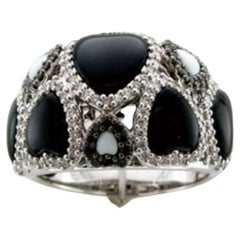 Grand Sample Sale Ring featuring Onyx, White Agate Blackberry Diamonds