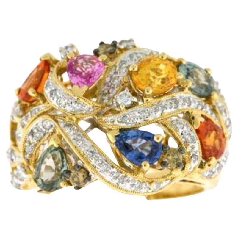 Grand Sample Sale Ring featuring Raspberry Rhodolite Chocolate Diamonds ...