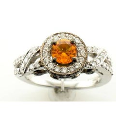 Grand Sample Sale Ring Featuring Orange Sapphire Vanilla Diamonds