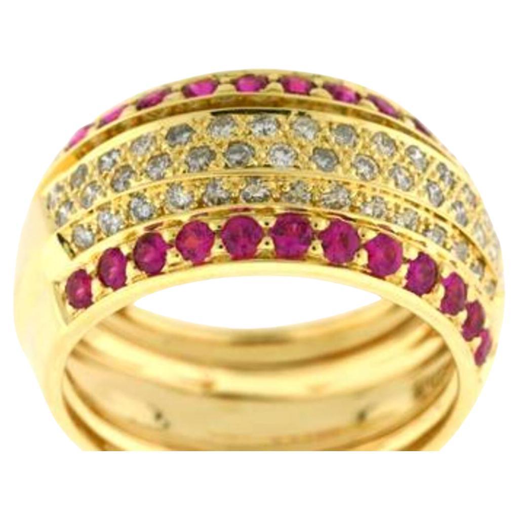 Grand Sample Sale Ring Featuring Passion Ruby Vanilla Diamonds Set in 18K Honey 