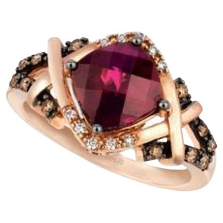 Grand Sample Sale Ring featuring Raspberry Rhodolite Chocolate Diamonds ...