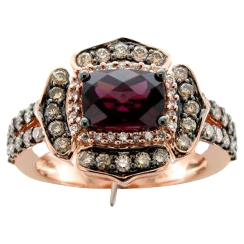 Grand Sample Sale Ring Featuring Raspberry Rhodolite Chocolate Diamonds