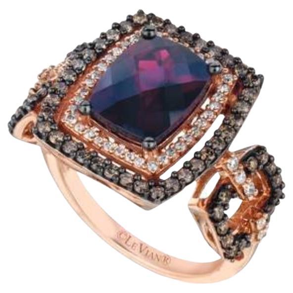 Grand Sample Sale Ring featuring Raspberry Rhodolite Chocolate Diamonds ,  For Sale