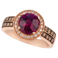 Grand Sample Sale Ring Featuring Raspberry Rhodolite Chocolate Diamonds
