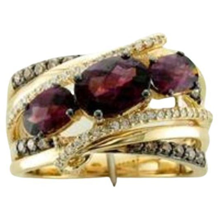 Grand Sample Sale Ring Featuring Raspberry Rhodolite Chocolate Diamonds ...