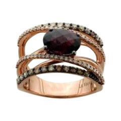 Grand Sample Sale Ring Featuring Raspberry Rhodolite Chocolate Diamonds