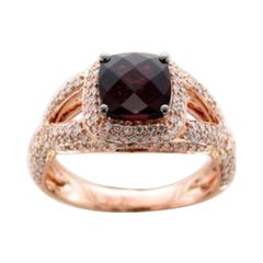 Grand Sample Sale Ring Featuring Raspberry Rhodolite Chocolate Diamonds