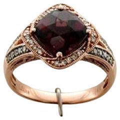 Grand Sample Sale Ring Featuring Raspberry Rhodolite Chocolate Diamonds