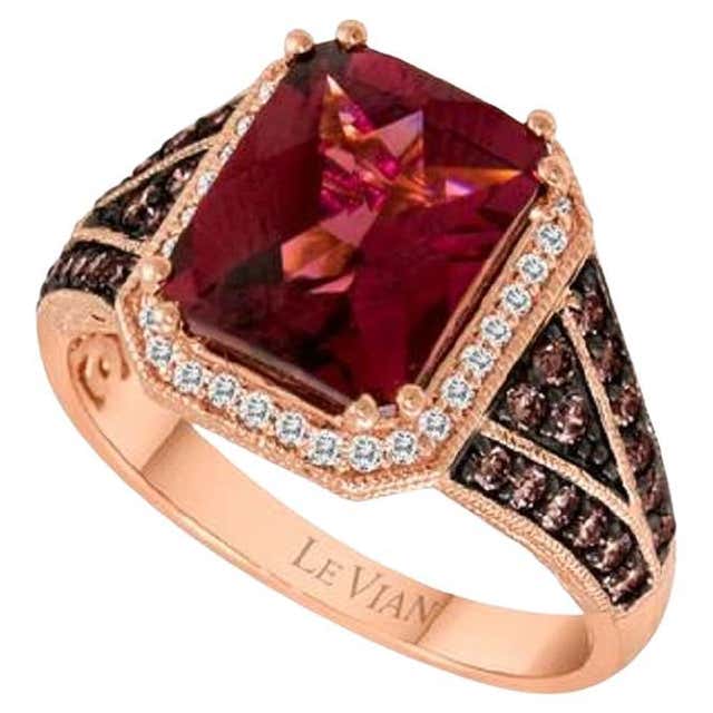 Grand Sample Sale Ring Featuring Raspberry Rhodolite Chocolate Diamonds ...