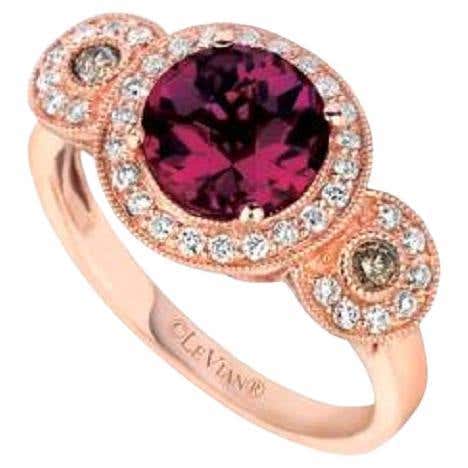 Grand Sample Sale Ring Featuring Raspberry Rhodolite Chocolate Diamonds ...