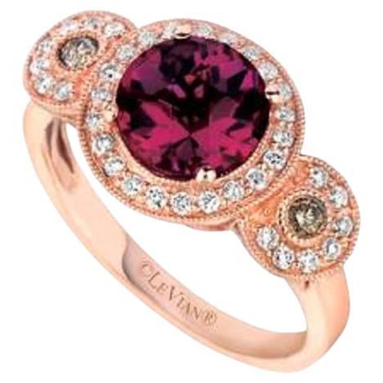 Diamond Rasberry Grand Sample Sale Ring Featuring Raspberry Rhodolite Chocolate Diamonds ...