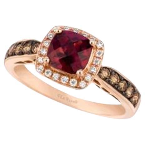 Grand Sample Sale Ring Featuring Raspberry Rhodolite Chocolate Diamonds