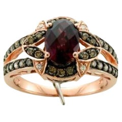 Grand Sample Sale Ring featuring Raspberry Rhodolite Chocolate Diamonds