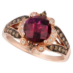 Grand Sample Sale Ring Featuring Raspberry Rhodolite Chocolate Diamonds, Vani