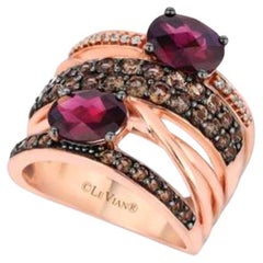 Grand Sample Sale Ring featuring Raspberry Rhodolite, Chocolate Quartz Vanilla