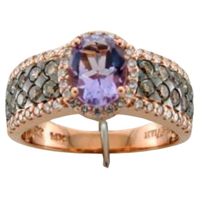 Grand Sample Sale Ring featuring Rose De France Amethyst Chocolate Diamonds For Sale
