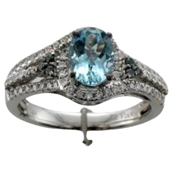 Grand Sample Sale Ring Featuring Sea Blue Aquamarine Blueberry Diamonds For Sale