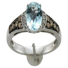 Grand Sample Sale Ring Featuring Sea Blue Aquamarine Chocolate Diamonds