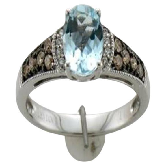 Grand Sample Sale Ring Featuring Sea Blue Aquamarine Chocolate Diamonds For Sale