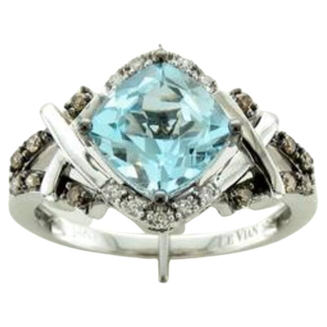 Grand Sample Sale Ring featuring Sea Blue Aquamarine Chocolate Diamonds