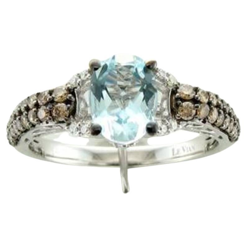 Grand Sample Sale Ring Featuring Sea Blue Aquamarine Chocolate Diamonds