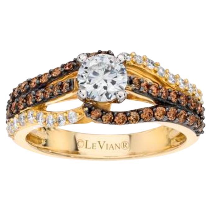 Grand Sample Sale-Ring mit Vanilla-Diamanten, schokoladenfarbenen Diamanten besetzt