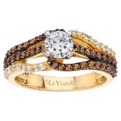 Grand Sample Sale-Ring mit Vanilla-Diamanten, schokoladenfarbenen Diamanten besetzt