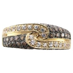 Großer Sale-Ring mit weißen Saphiren und schokoladenbraunen Diamanten, gefasst in 14K 
