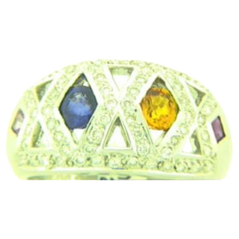 Grand Sample Sale Ring featuring Yellow Sapphire, Blueberry Sapphire For Sale