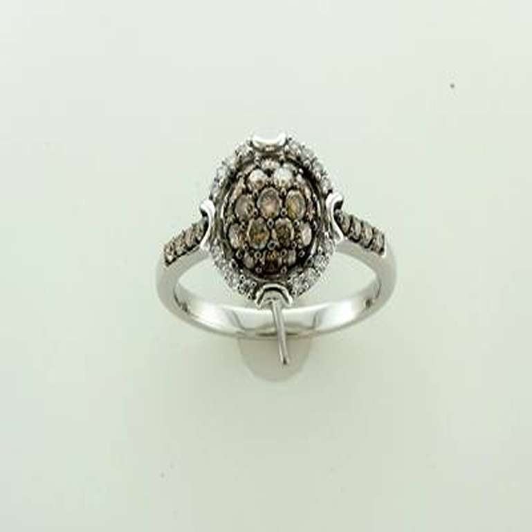 Grand Sample Sale Ring w/ 1/2cts. Chocolate and 1/15cts. Vanilla Diamonds Set For Sale