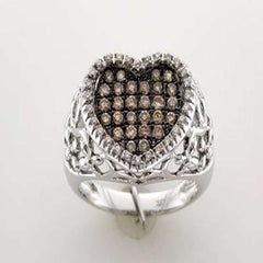 Grand Sample Sale Ring W/ 1/2cts, Chocolate and 1/8cts, Vanilla Diamonds Set