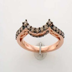 Grand Sample Sale Ring with 1/2cts Chocolate Diamonds Set in 14k Strawberry Gold