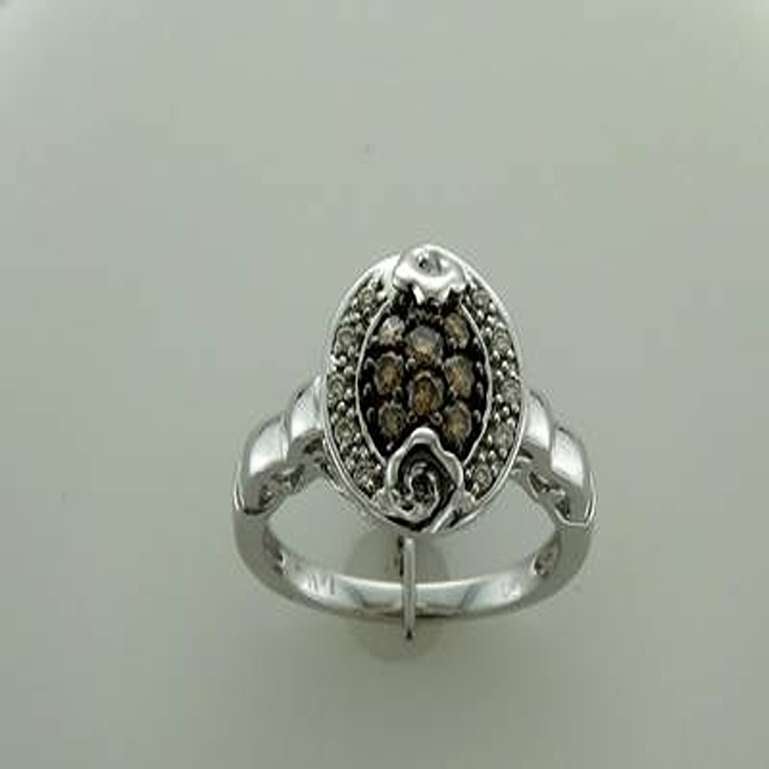 Grand Sample Sale Ring W/ 1/3cts. Chocolate and 1/15cts. Vanilla Diamonds Set