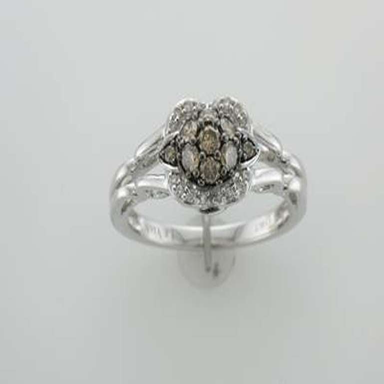 Grand Sample Sale Ring w/ 1/3cts, Chocolate and 1/15cts, Vanilla Diamonds Set For Sale