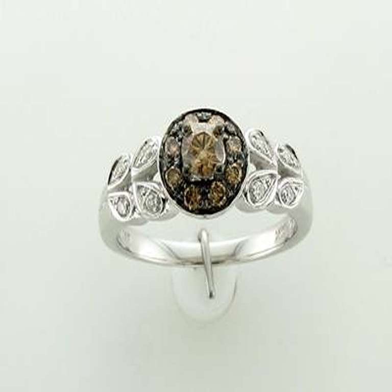 Grand Sample Sale Ring w/ 1/3cts Chocolate and 1/20cts Vanilla Diamonds ...