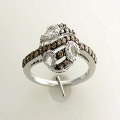 Bague de vente Grand Sample avec 3/8 cts. chocolat et 1/10 cts. Ensemble Vanilla Diamonds