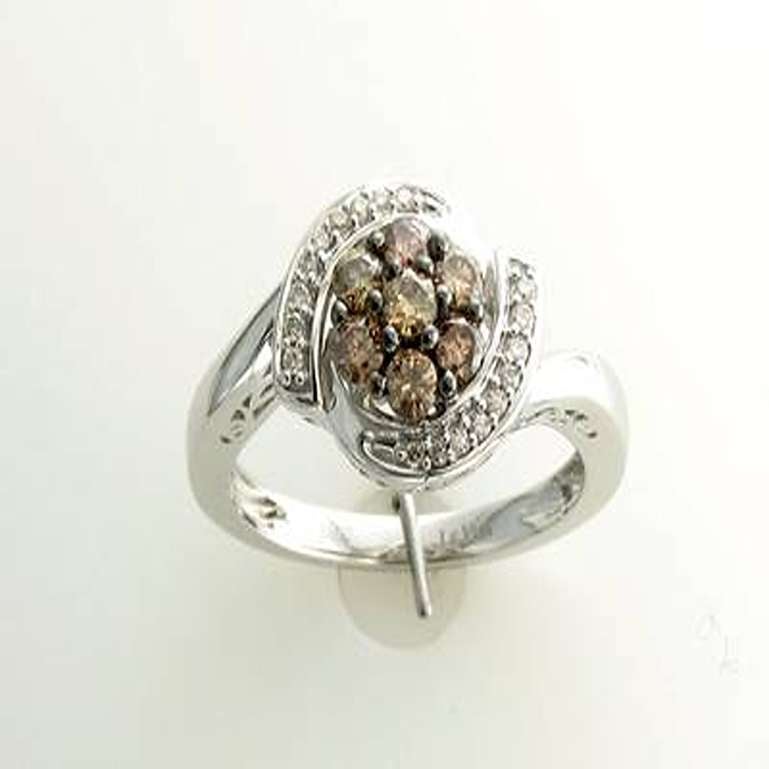 Grand Sample Sale Ring w/ 3/8cts, Chocolate and 1/15cts, Vanilla Diamonds Set For Sale