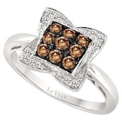 Grand Sample Sale Ring with 3/8cts, Chocolate and 1/20cts, Vanilla Diamonds Set