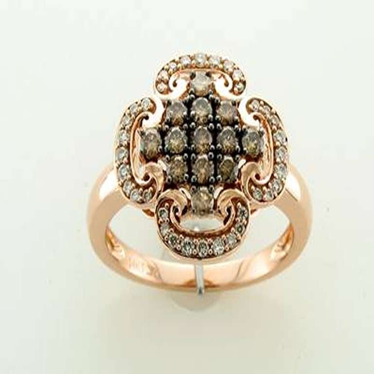 Grand Sample Sale Ring W/ 3/8cts. Chocolate and 1/5cts. Vanilla Diamonds Set For Sale