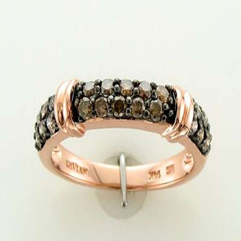 Grand Sample Sale Ring with 5/8cts Chocolate Diamonds Set in 14k ...