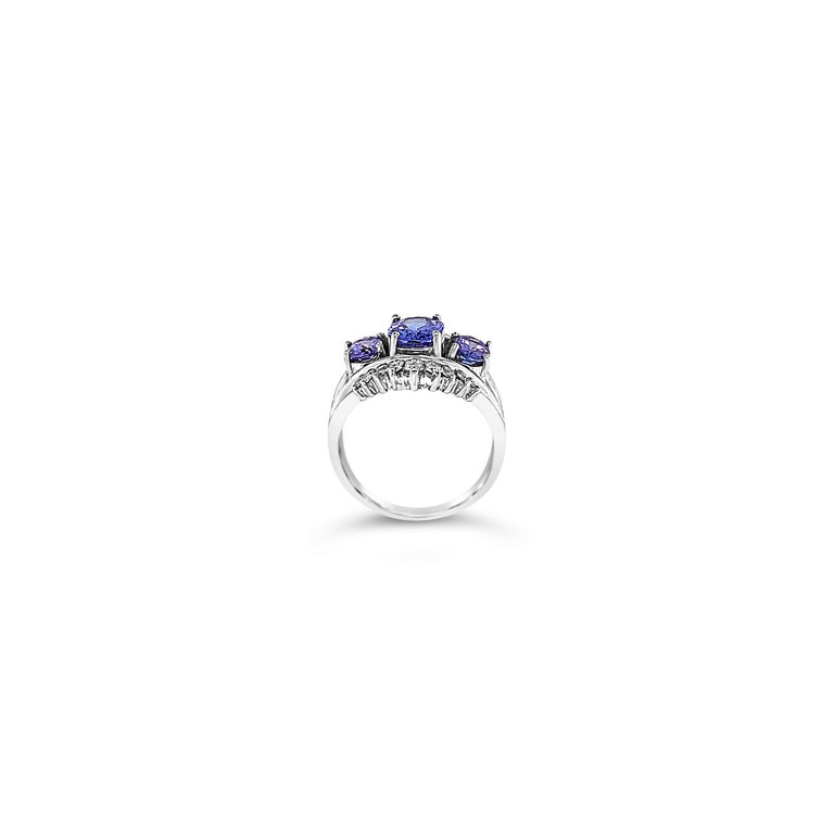 Grand Sample Sale Ring with Tanzanite, Vanilla Diamonds Set in 14k