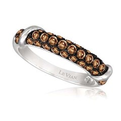 Grand Sample Sale Ring with 7/8cts, Chocolate Diamonds Set in 14k Vanilla Gold