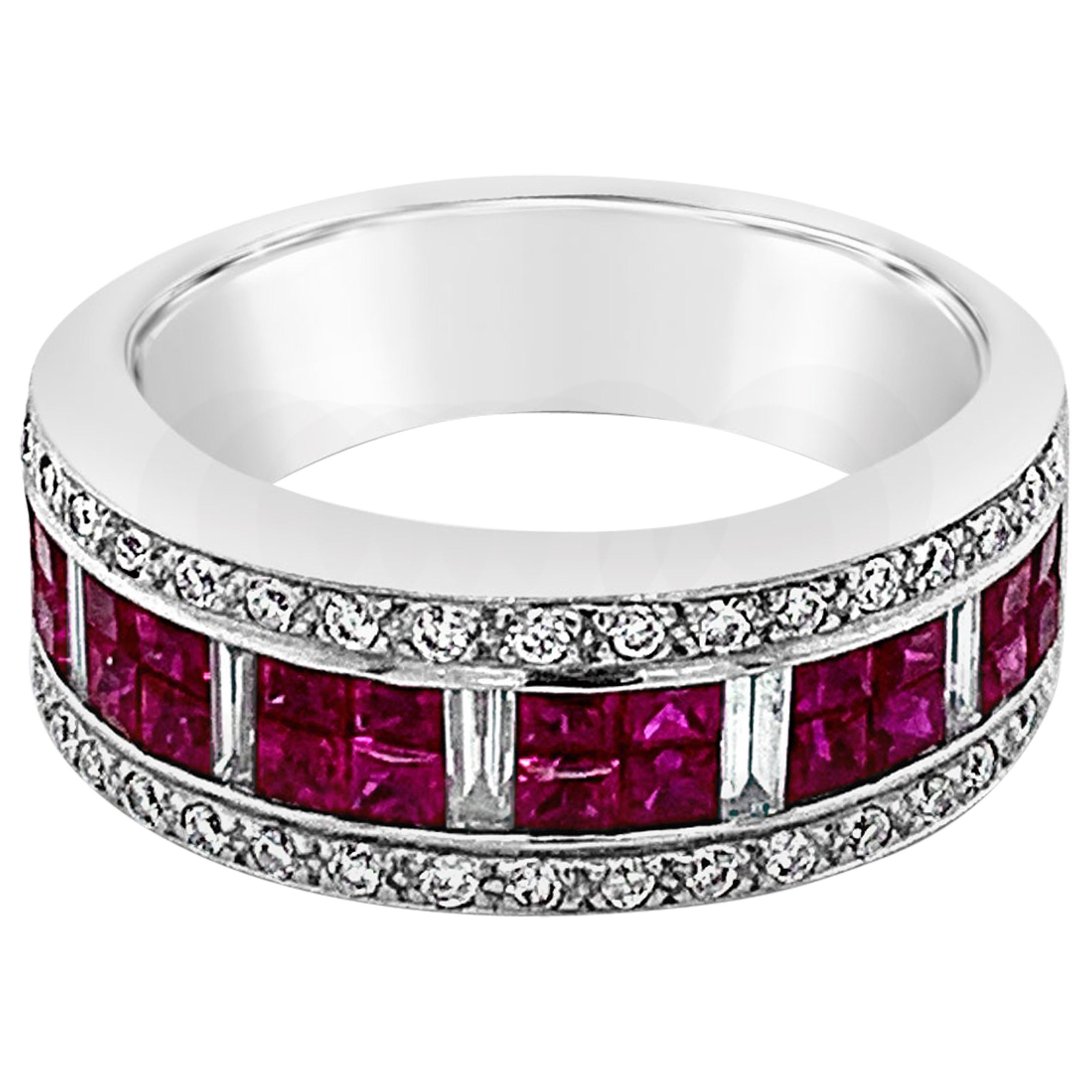 Grand Sample Sale Ring with Ruby, Vanilla Diamonds Set in 14 Karat Vanilla Gold For Sale