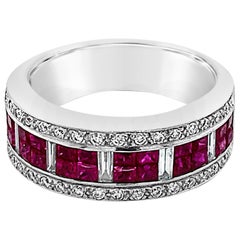 Grand Sample Sale Ring with Ruby, Vanilla Diamonds Set in 14 Karat Vanilla Gold