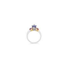 Grand Sample Sale Ring with Tanzanite, Pink Sapphire Set in 14K Two Tone Gold